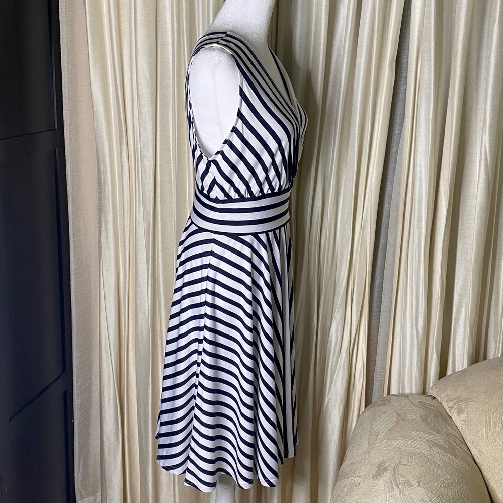 Lascana | Striped V-Neck Dress - Picture 4 of 14